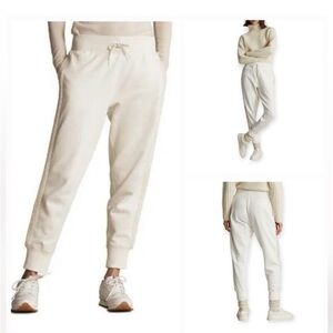 Polo by Ralph Lauren Luxurious White Joggers with Beaded Details on Sides